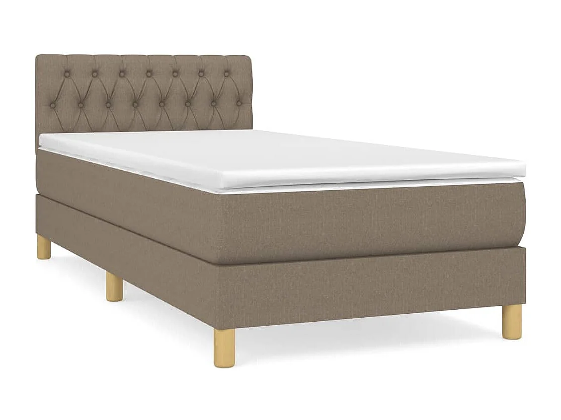 Ensemble complet boxspring + matelas Taupe 80x200 cm Tissu FR94624