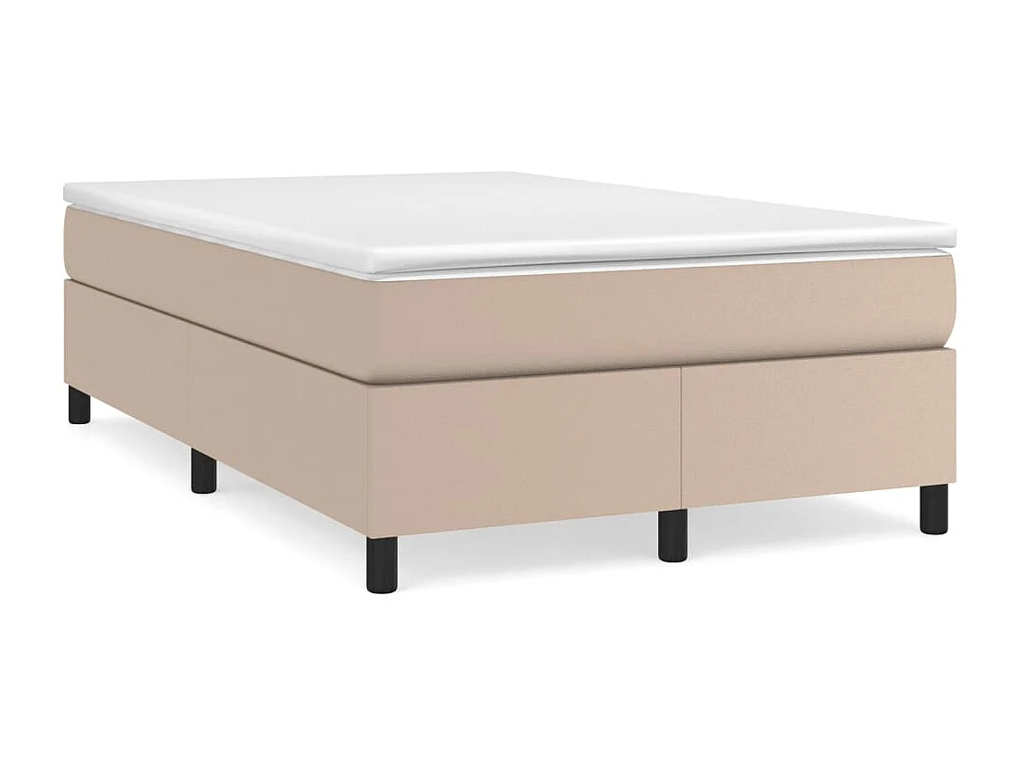 Cama continental com molas+ colchão 120x200 cm couro artificial cappuccino PT587528