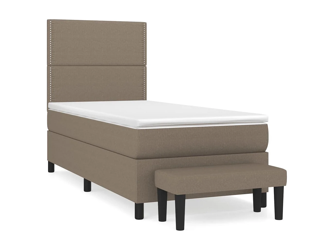 Cama continental com molas+ colchão 90x190 cm tecido castanho-acinzentado PT514456