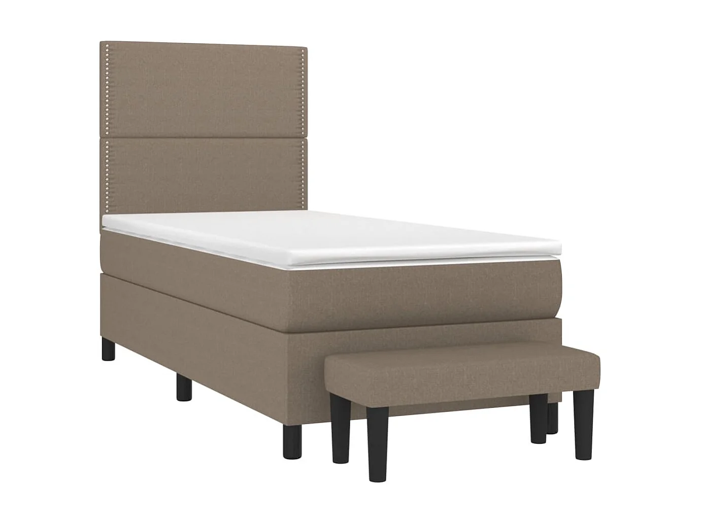 Cama continental com molas+ colchão 90x190 cm tecido castanho-acinzentado PT514456