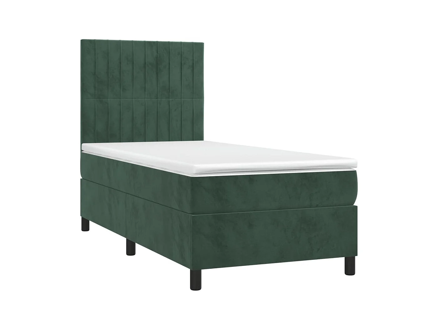 Conjunto Boxspring - 90x190 cm + colchón terciopelo verde oscuro ES833183