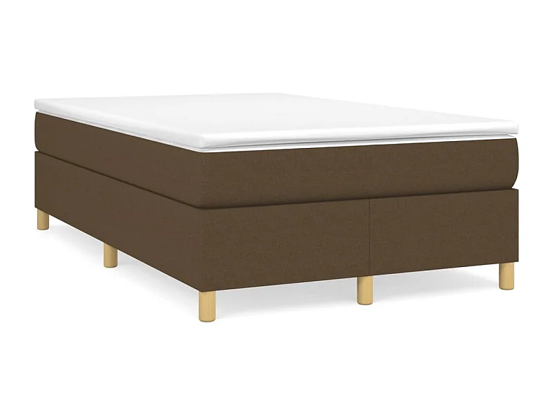 Cama continental boxspring com colchão 120x190 cm tecido castanho-escuro PT666226