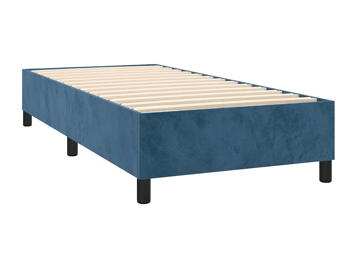 Cama continental com molas+ colchão 90x190 cm veludo azul-escuro PT696082