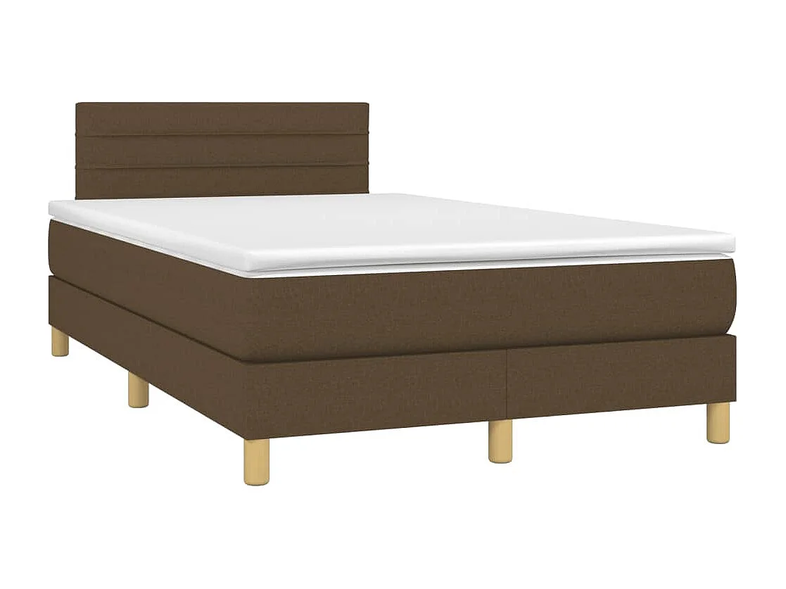 Cama continental boxspring com colchão 120x190 cm tecido castanho-escuro PT511801