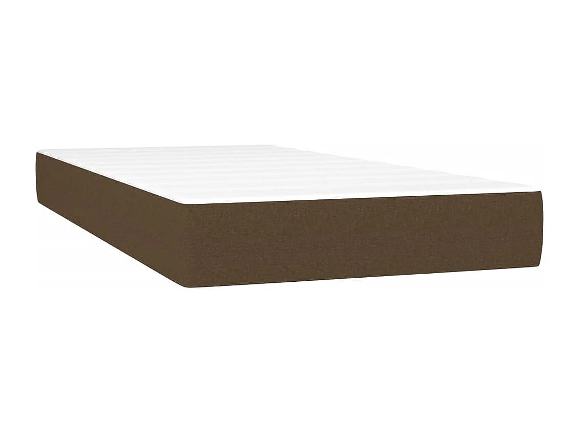 Cama continental boxspring com colchão 120x190 cm tecido castanho-escuro PT511801