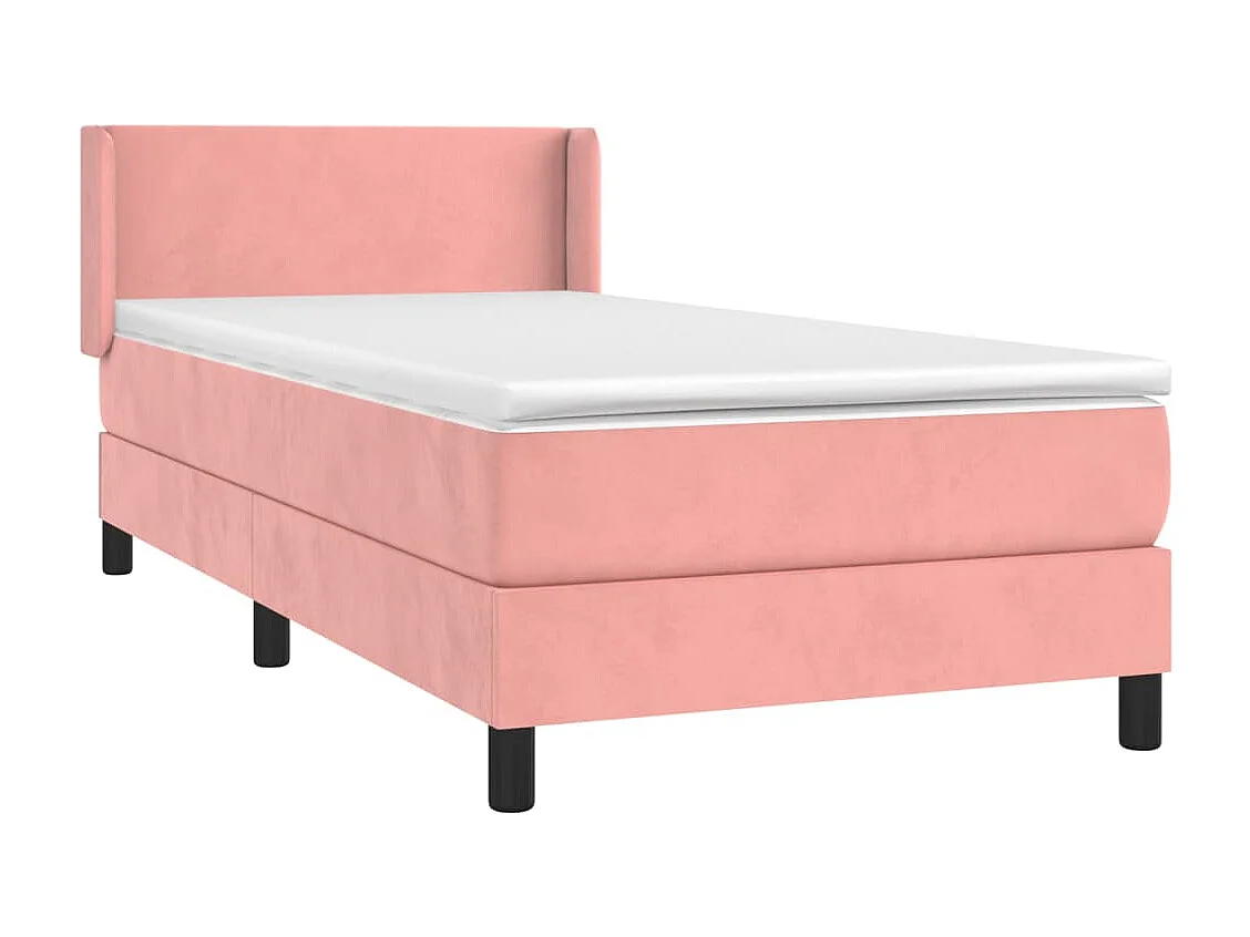 Conjunto Boxspring - 90x200 cm + colchón terciopelo rosa ES717297