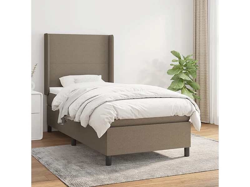 Cama continental com molas+ colchão 90x190 cm tecido castanho-acinzentado PT762927