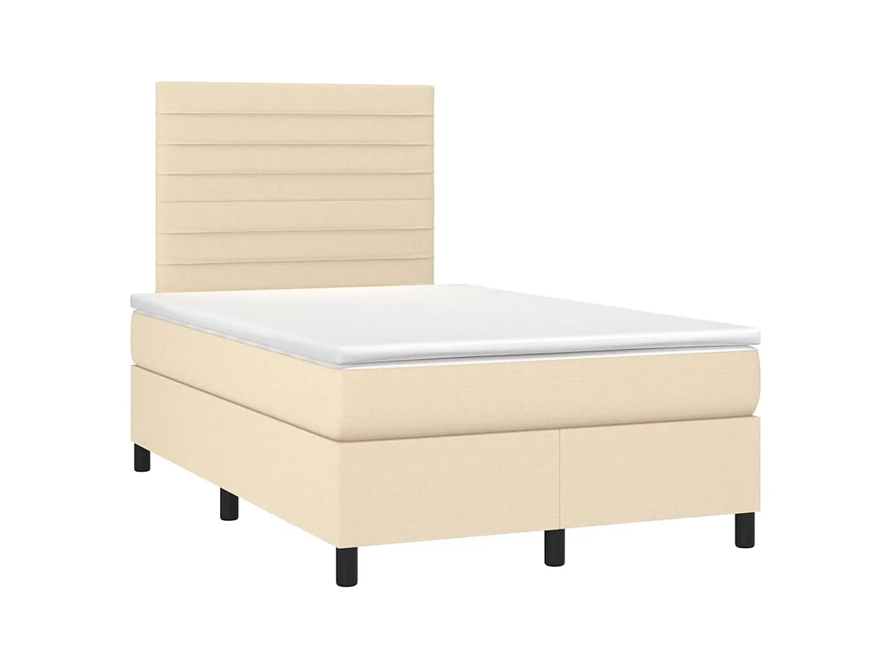 Boxspring met matras stof crèmekleurig 120x190 cm BE436194