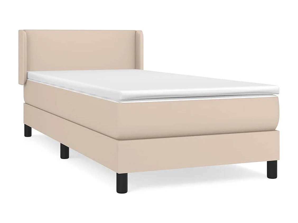 Conjunto Boxspring - 90x190 cm + colchón cuero sintético capuchino ES831042