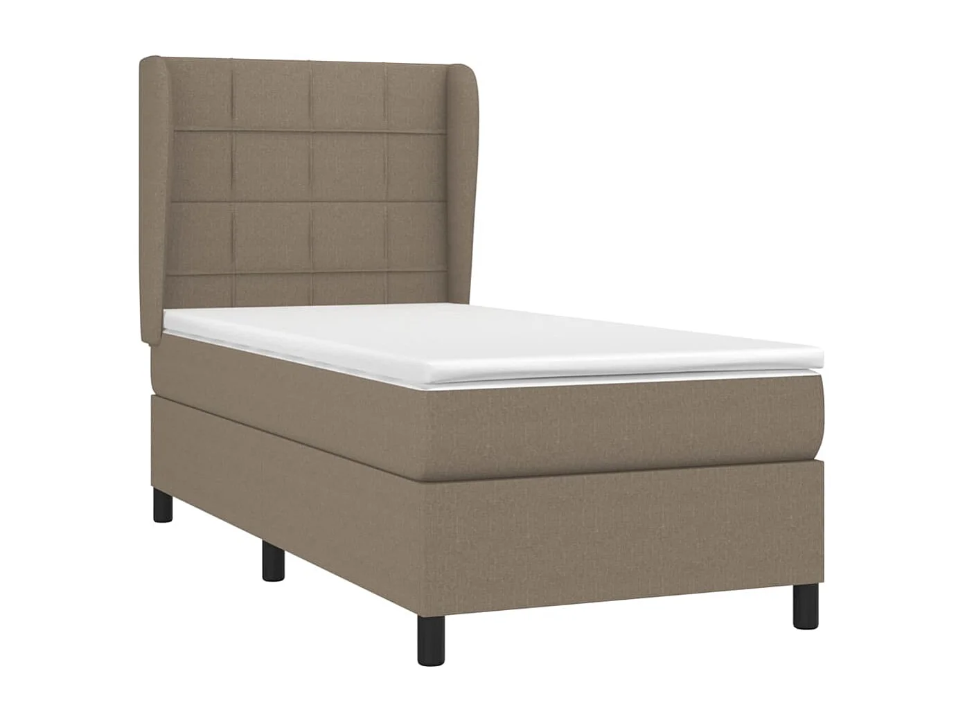 Cama continental com molas+ colchão 90x190 cm tecido castanho-acinzentado PT181751