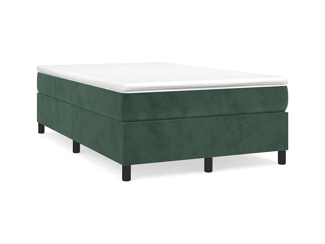 Cama continental boxspring com colchão 120x190 cm veludo verde-escuro PT378026