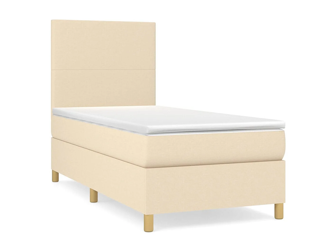 Cama continental com molas+ colchão 90x190 cm tecido cor creme PT489106
