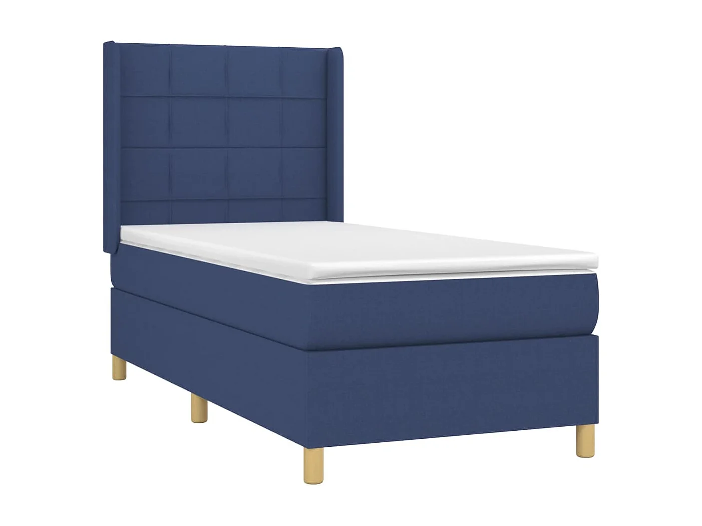 Ensemble complet boxspring + matelas et LED Bleu 90x190 cm Tissu FR86941