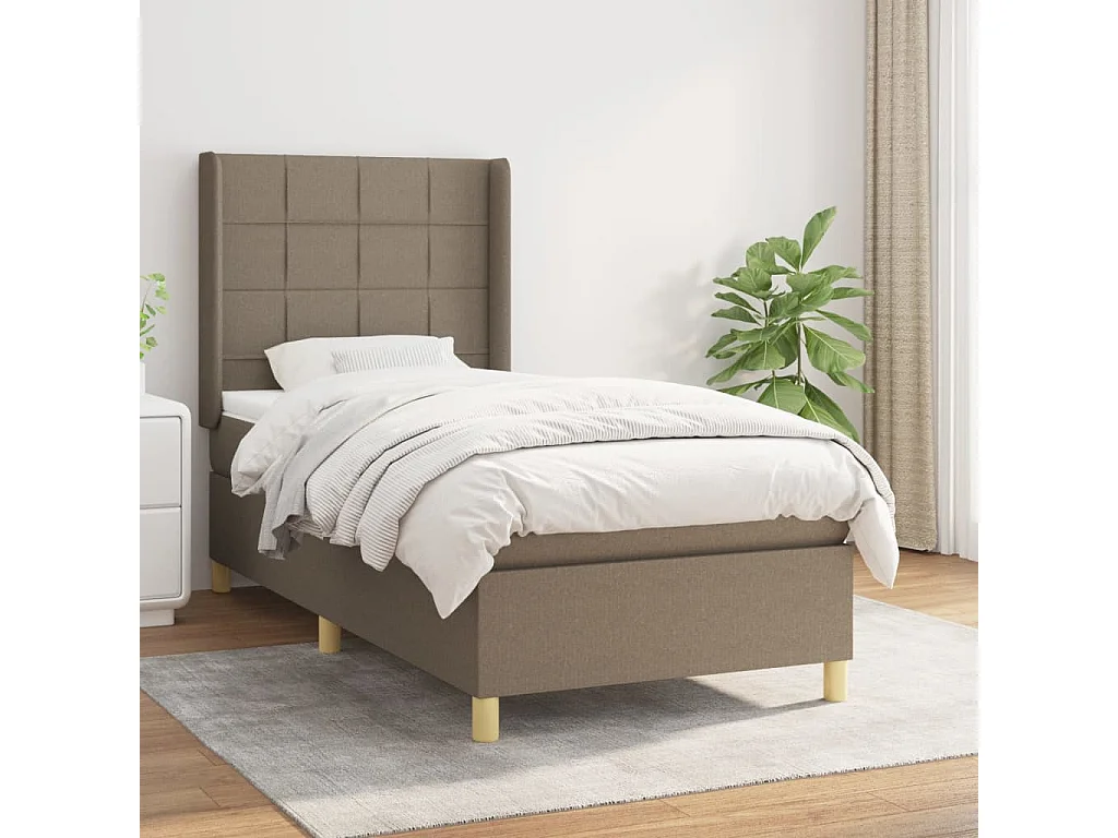 Conjunto Boxspring - 80x200 cm + colchón tela gris taupe ES543972