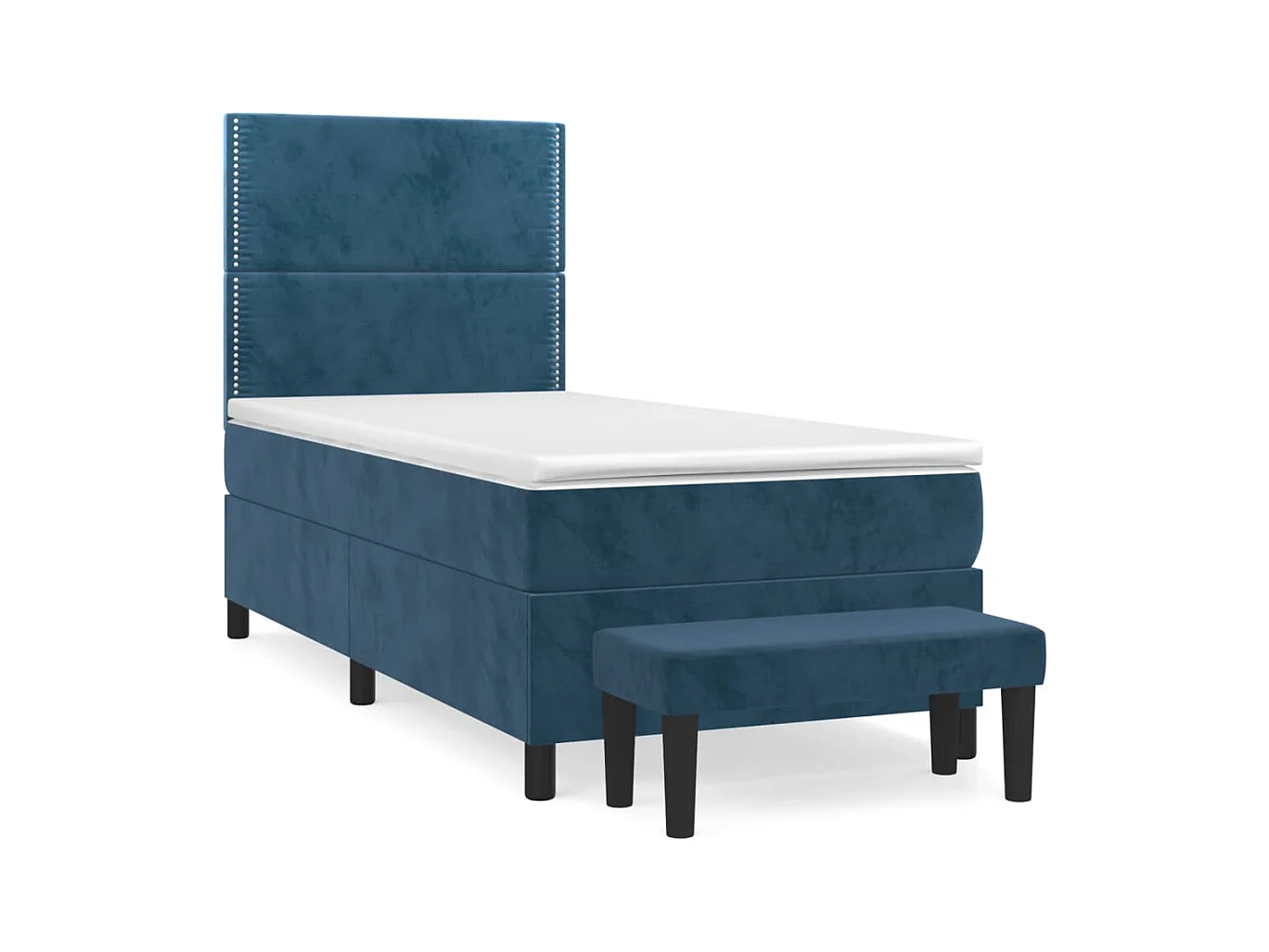 Conjunto Boxspring - 80x200 cm + colchón terciopelo azul oscuro ES992164