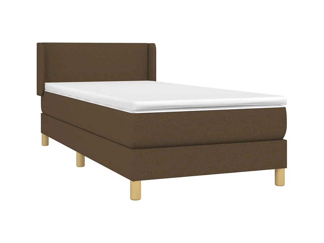 Ensemble complet boxspring + matelas Marron foncé 80x200 cm FR10071