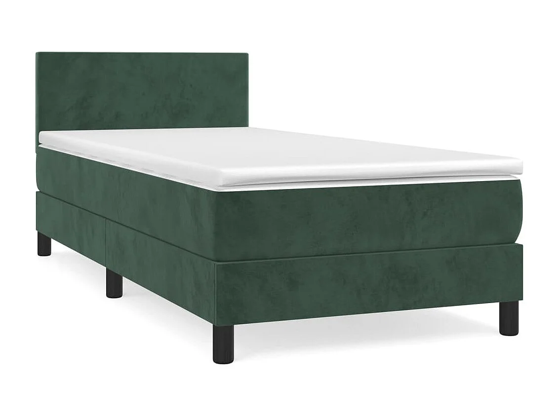 Ensemble complet boxspring + matelas Vert foncé 100x200 cm FR66070
