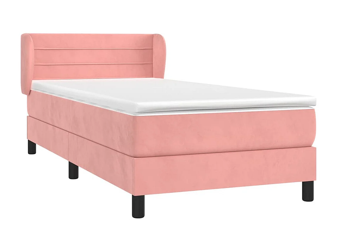 Boxspring met matras fluweel roze 80x200 cm BE465008