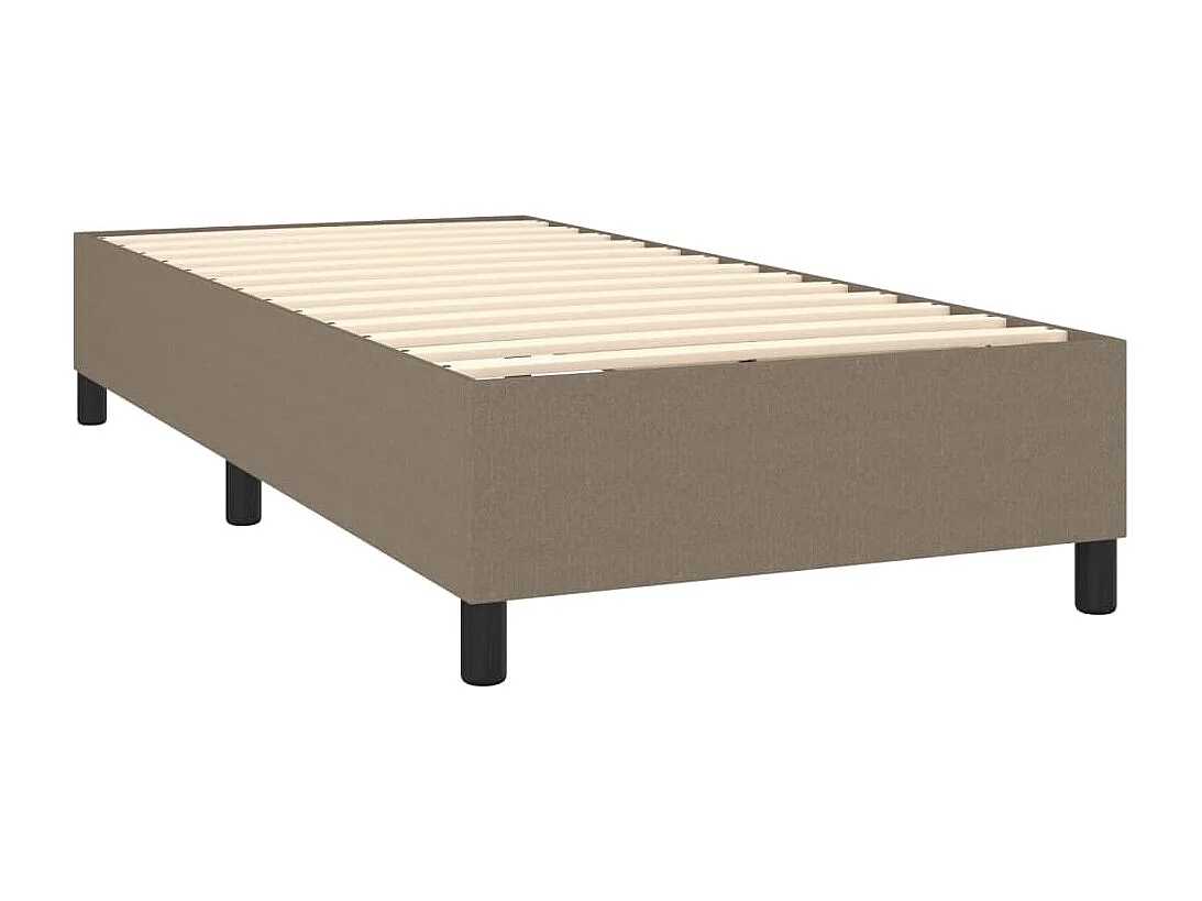 Cama continental com molas+ colchão 80x200 cm tecido castanho-acinzentado PT479887