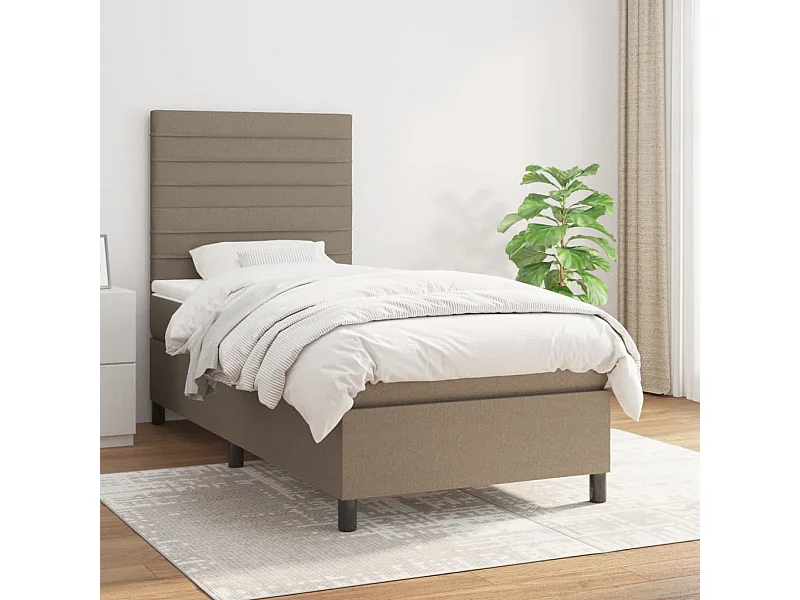 Conjunto Boxspring - 90x190 cm + colchón tela gris taupe ES608827