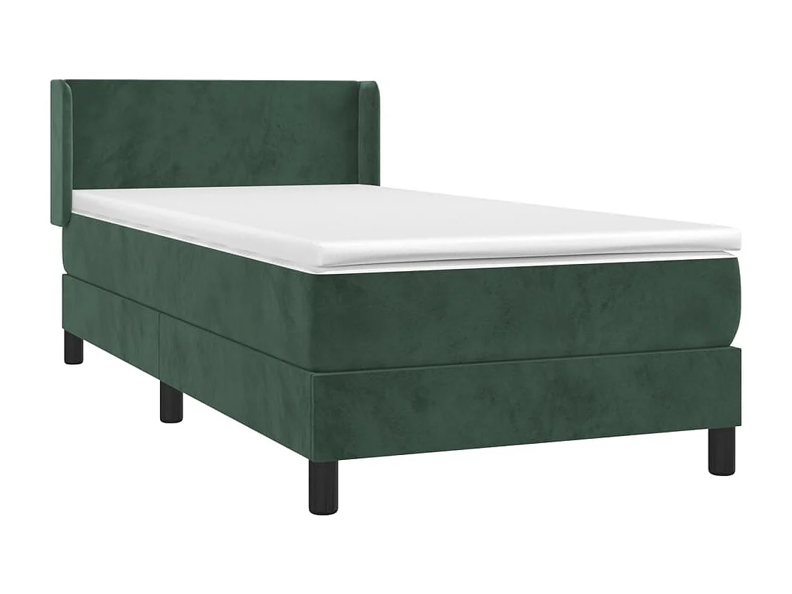 Ensemble complet boxspring + matelas Vert foncé 90x190 cm FR33145
