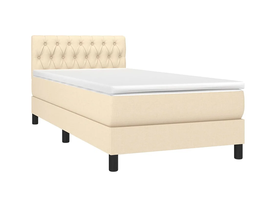 Ensemble complet boxspring + matelas Crème 100x200 cm Tissu FR96870