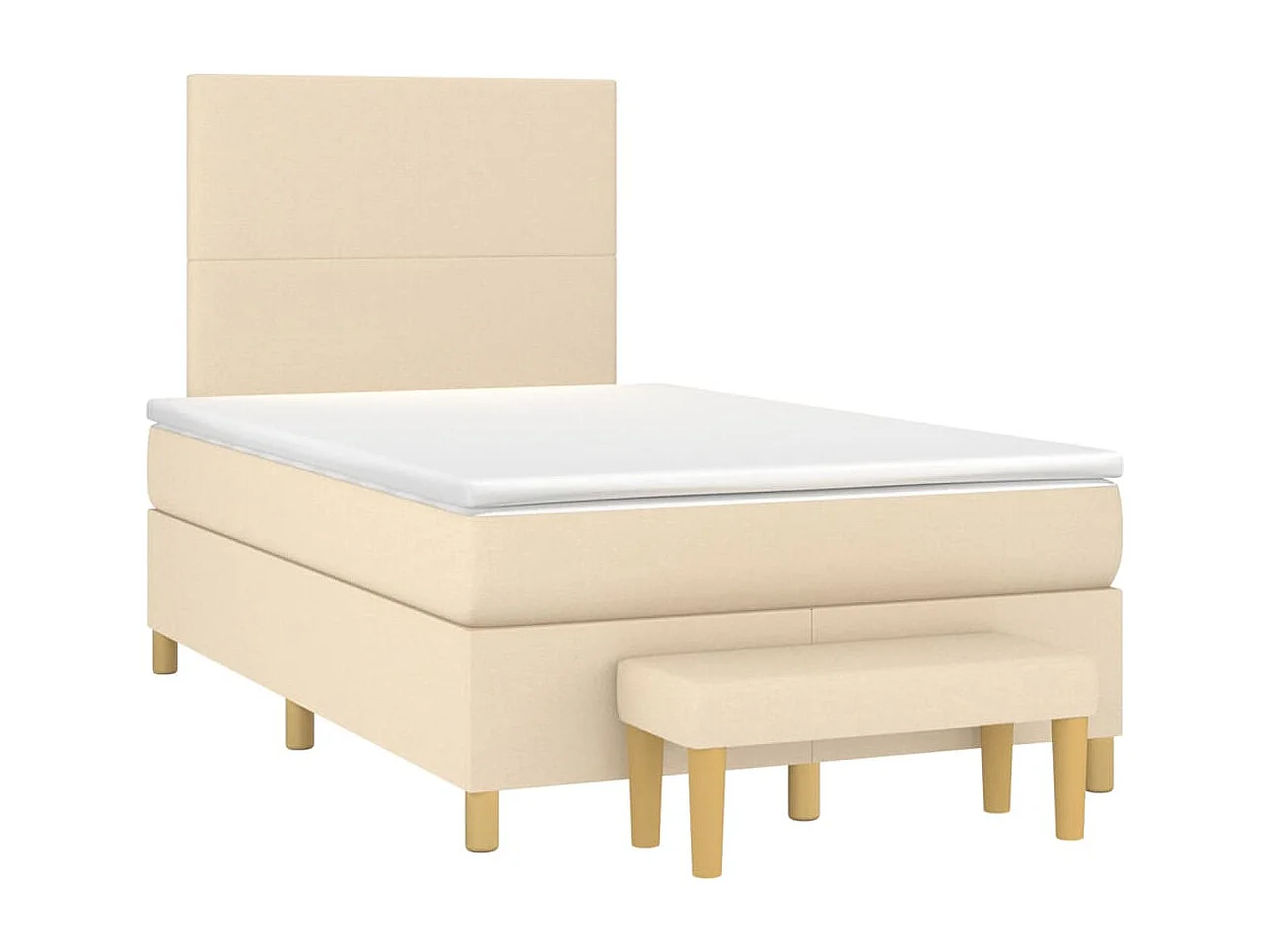 Conjunto Boxspring - 120x190 cm + colchón tela color crema ES984392