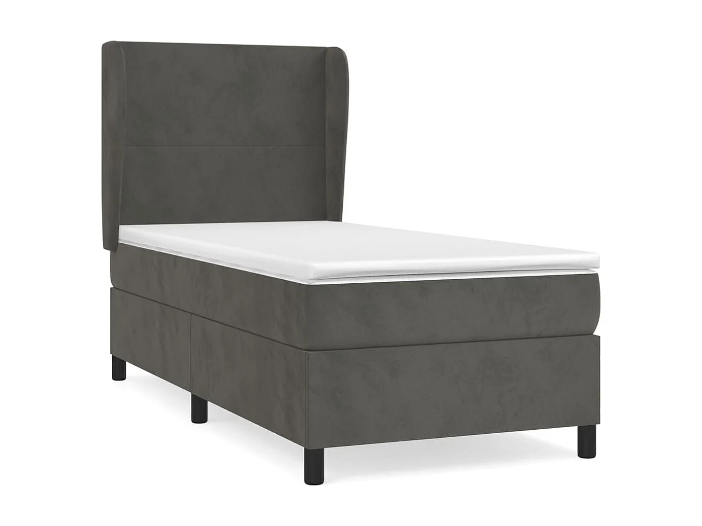 Conjunto Boxspring - 90x200 cm + colchón terciopelo gris oscuro ES506962