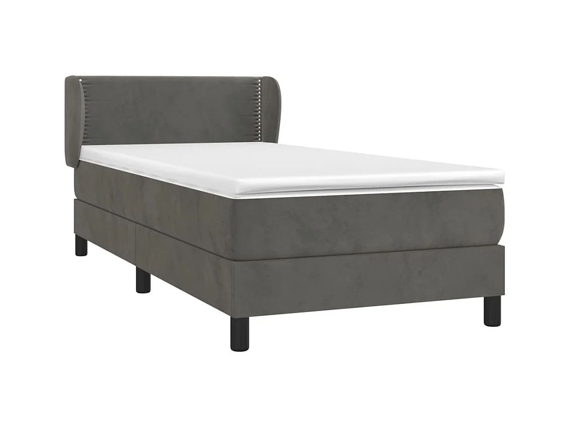 Ensemble complet boxspring + matelas Gris foncé 100x200 cm FR68344