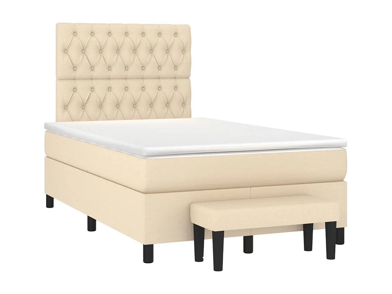 Conjunto Boxspring - 120x190 cm + colchón tela color crema ES981293