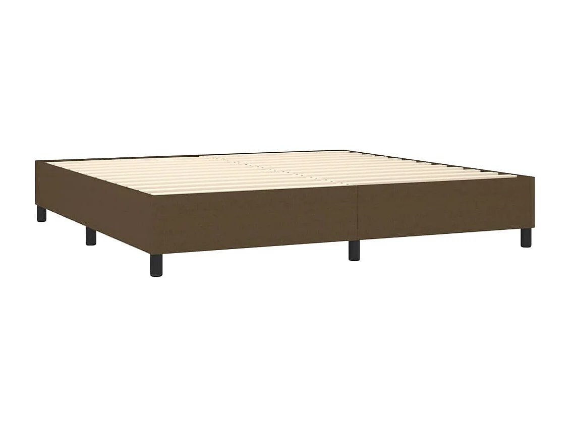 Boxspring met matras en LED stof donkerbruin 200x200 cm BE123058