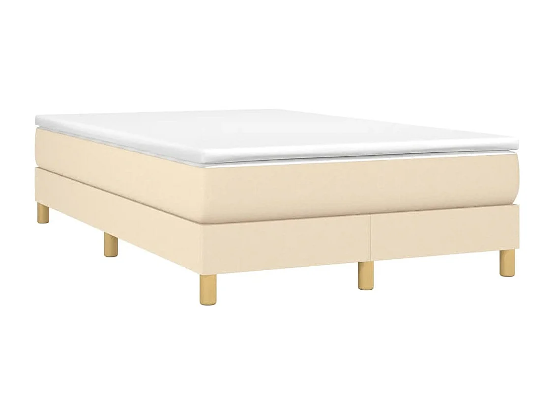 Ensemble complet boxspring + matelas crème 120x190 cm tissu FR51716