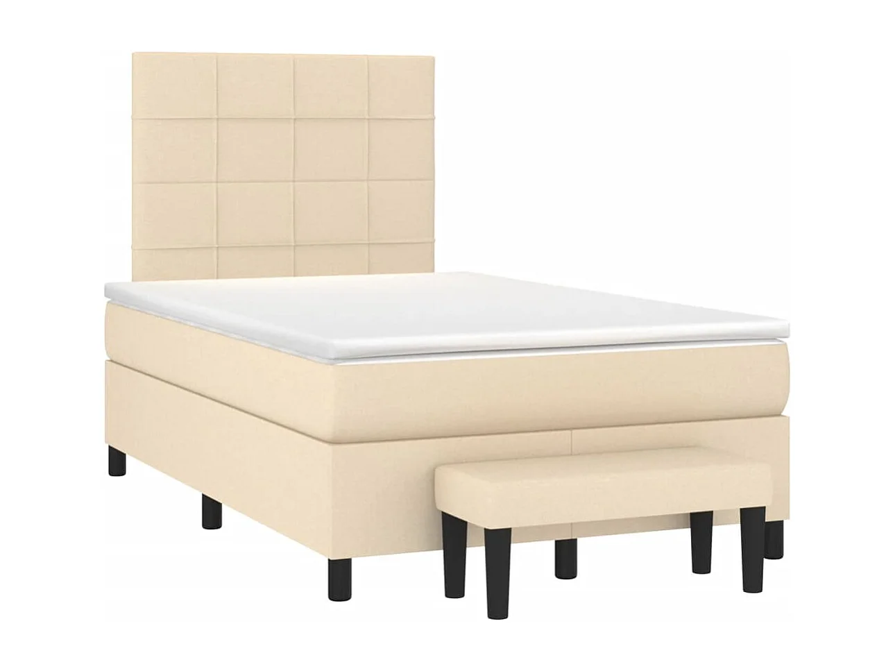 Conjunto Boxspring - 120x190 cm + colchón tela color crema ES215005