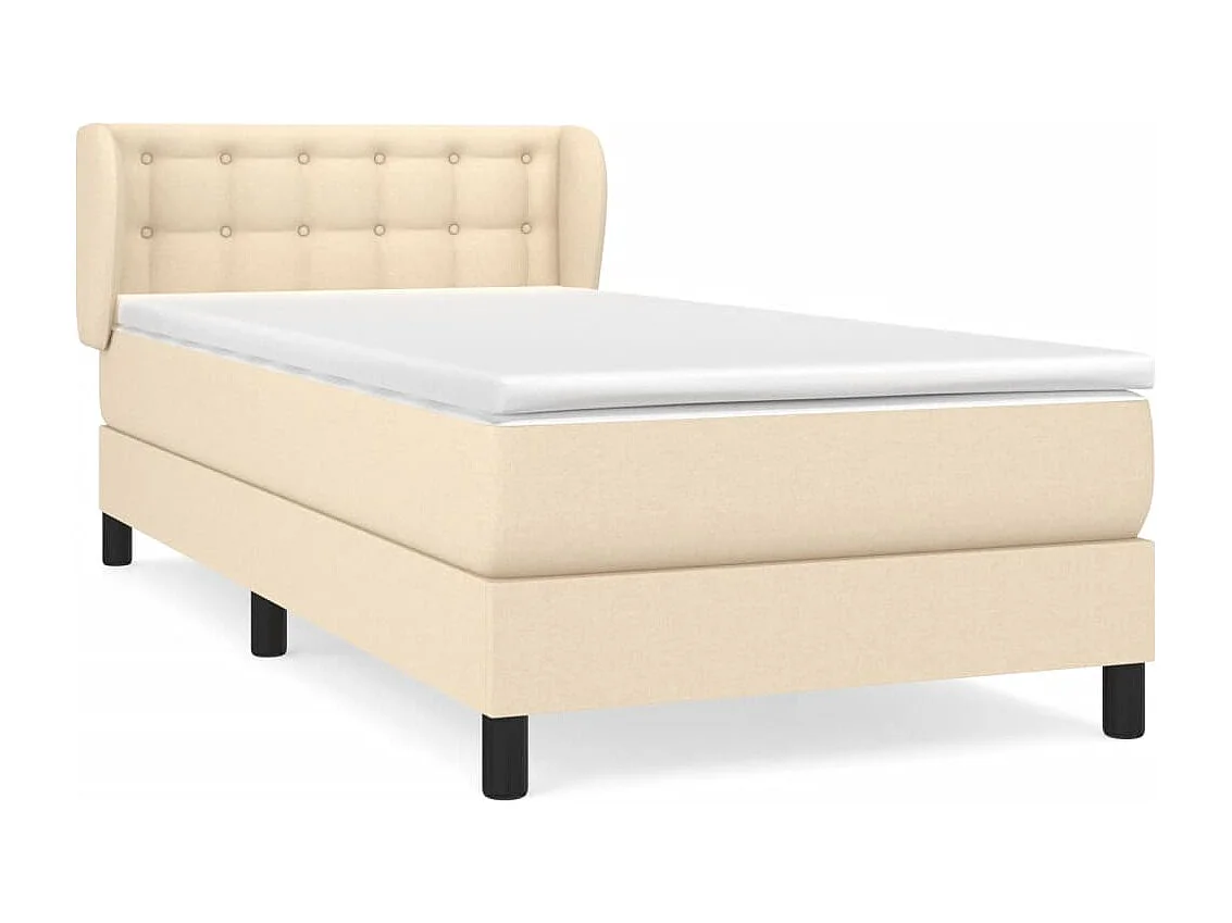 Conjunto Boxspring - 90x190 cm + colchón tela color crema ES492978
