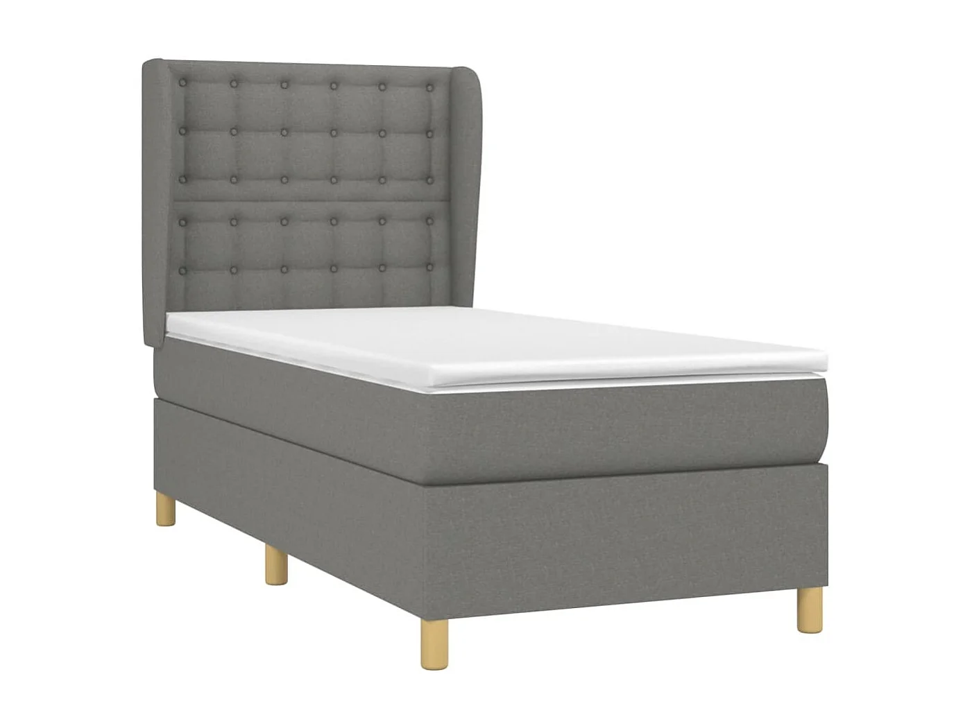 Cama continental com molas+ colchão 90x190 cm tecido cinza-escuro PT968578