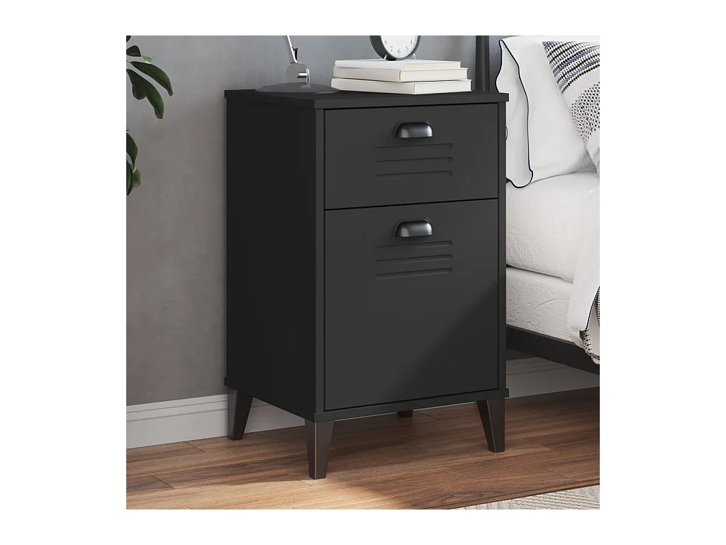 Table de chevet VIKEN noir bois d'ingénierie FR72760