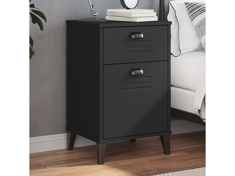 Table de chevet VIKEN noir bois d'ingénierie FR72760