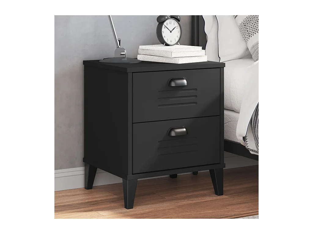 Table de chevet VIKEN noir bois d'ingénierie FR84233