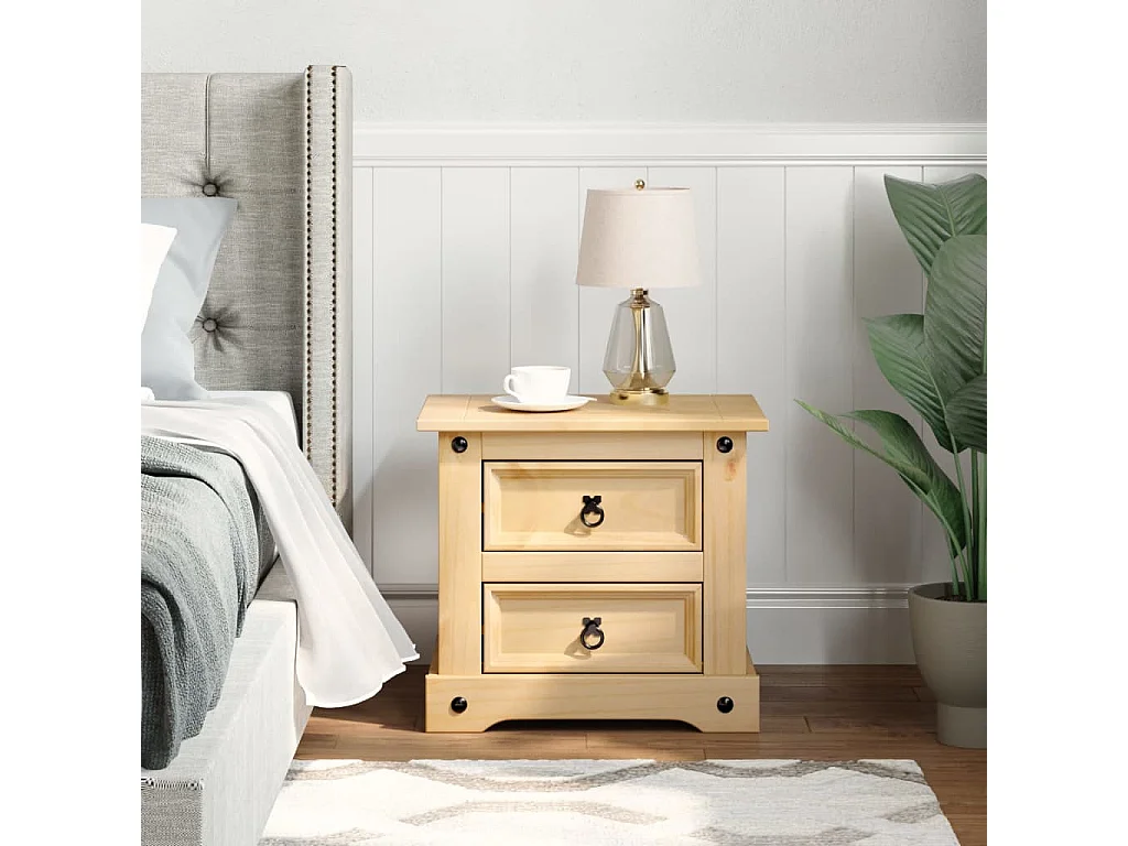 Nachtkastje Corona 53x39x50 cm massief grenenhout BE860498