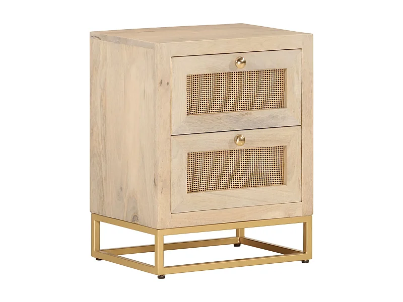 Nachtkastje 40x30x50 cm massief mangohout en ijzer BE863843