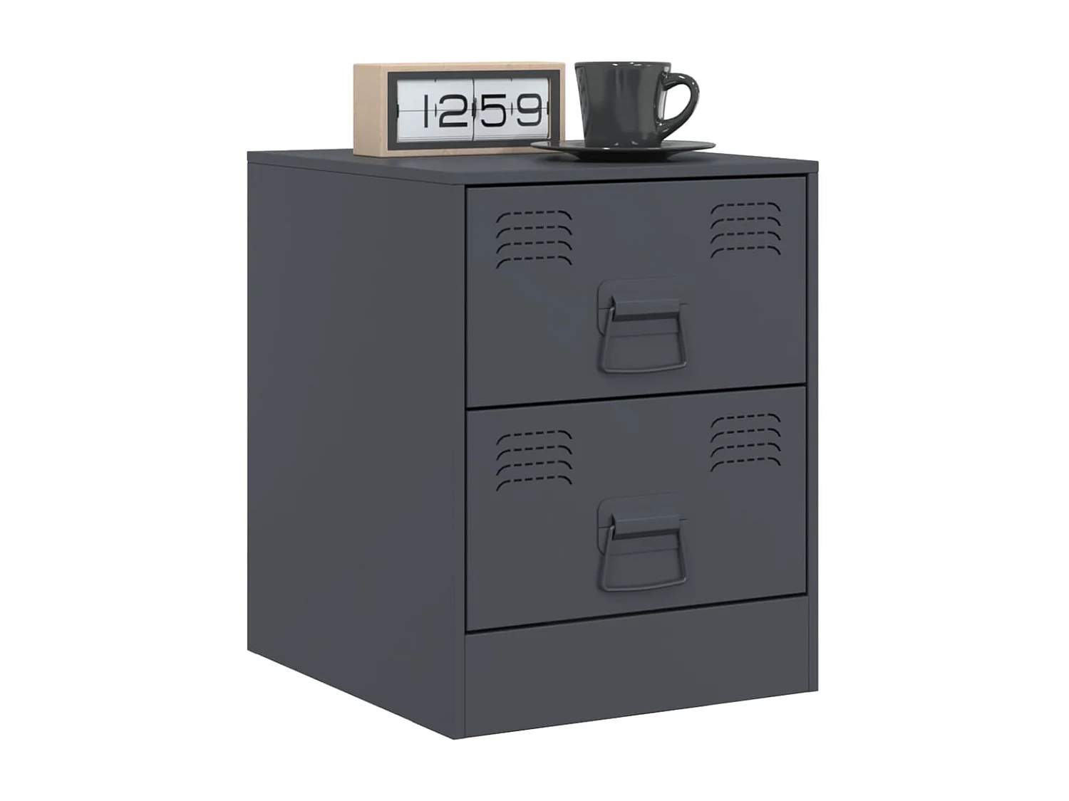 Mesa de cabeceira 34,5x39x44 cm aço antracite PT532706