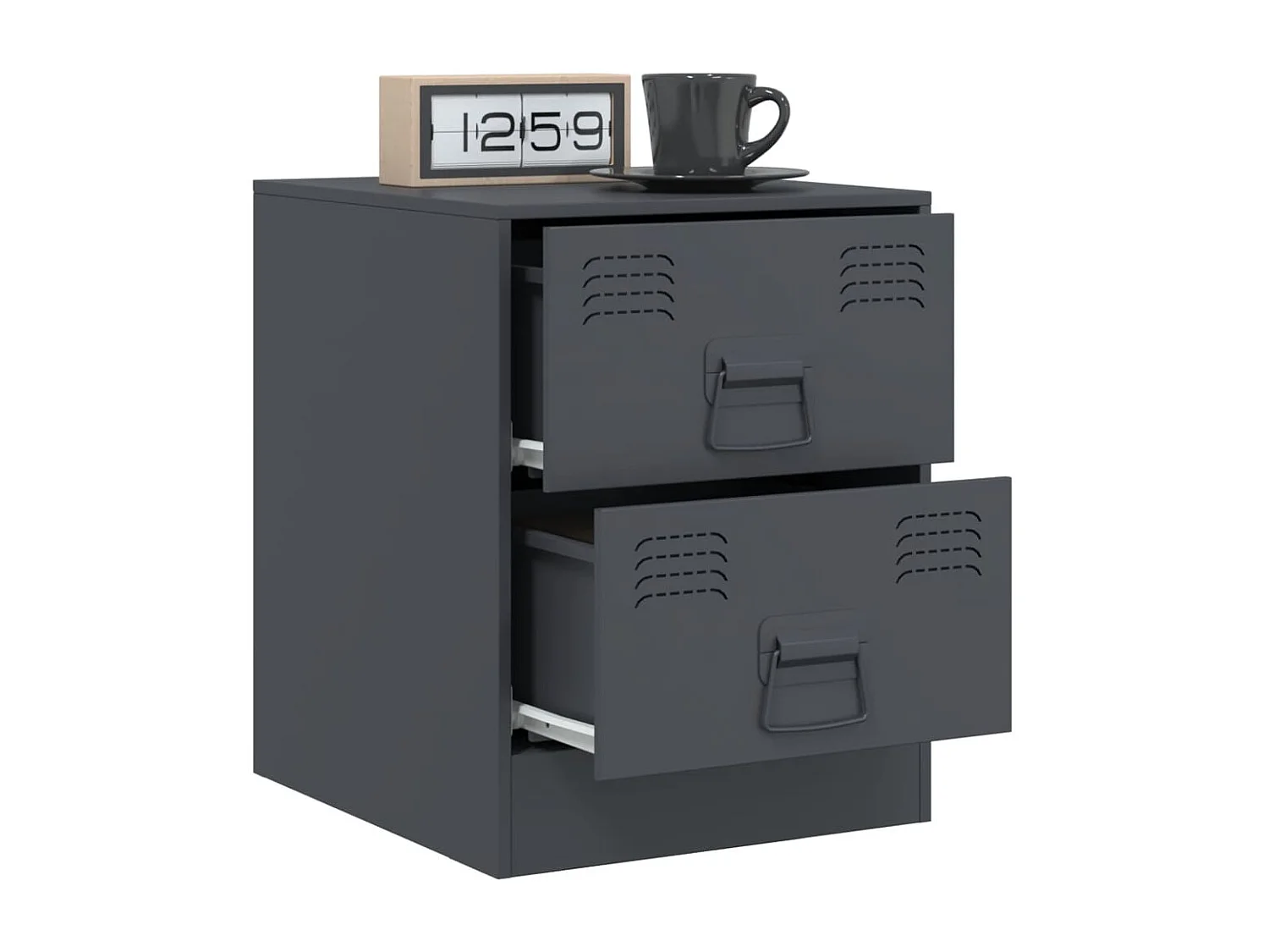 Mesa de cabeceira 34,5x39x44 cm aço antracite PT532706