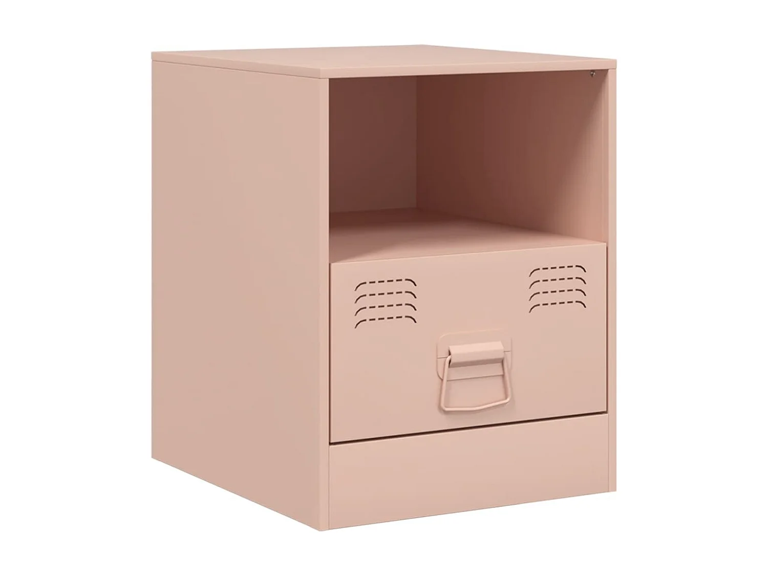 Table de chevet rose 34,5x39x44 cm acier FR75535