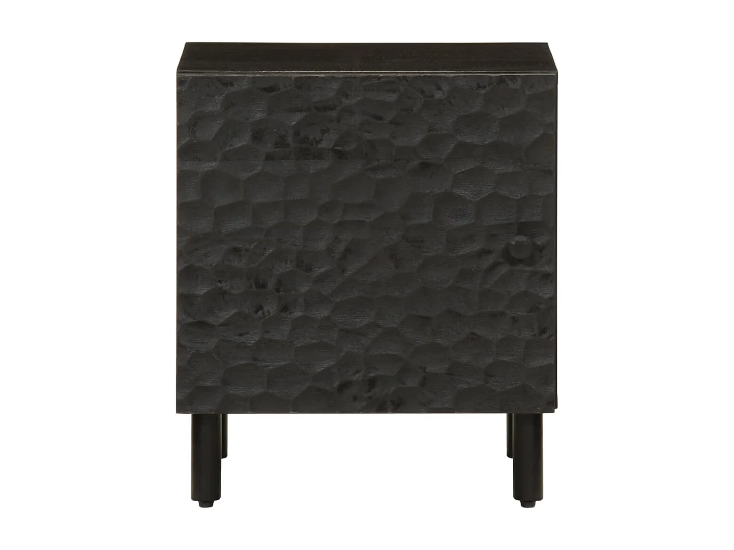 Lot de 2 Tables de chevet noir 40x33x46 cm bois de manguier solide FR10622