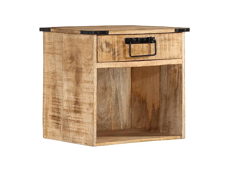 Table de chevet 40x30x37 cm bois de manguier massif FR49839