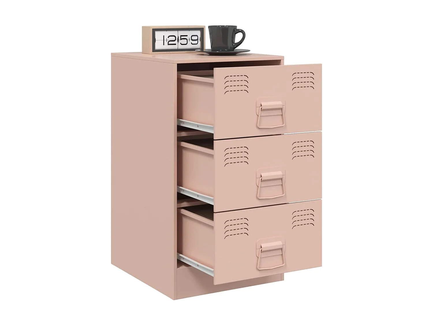 Lot de 2 Tables de chevet rose 34,5x39x62 cm acier FR45522