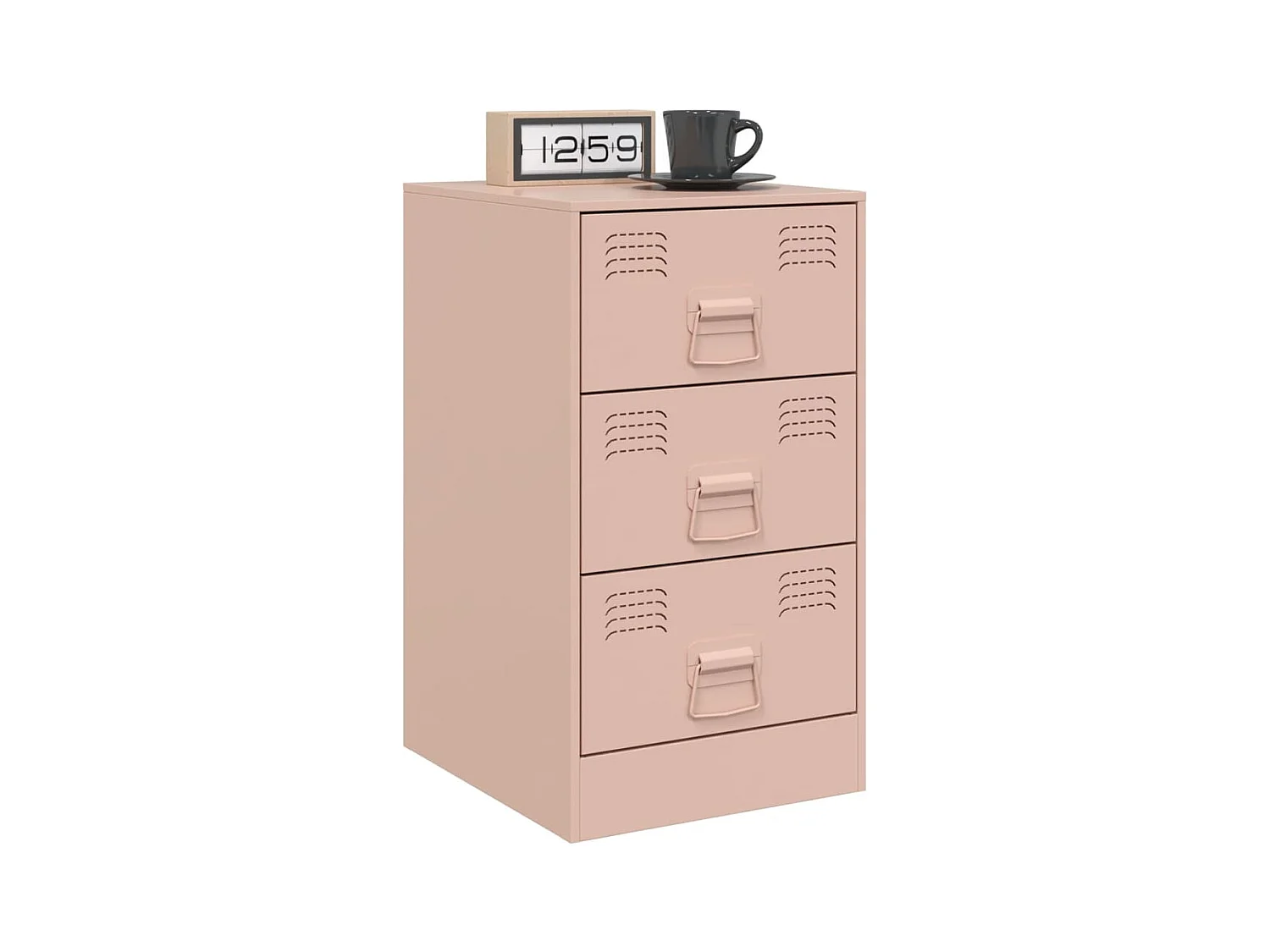 Lot de 2 Tables de chevet rose 34,5x39x62 cm acier FR45522