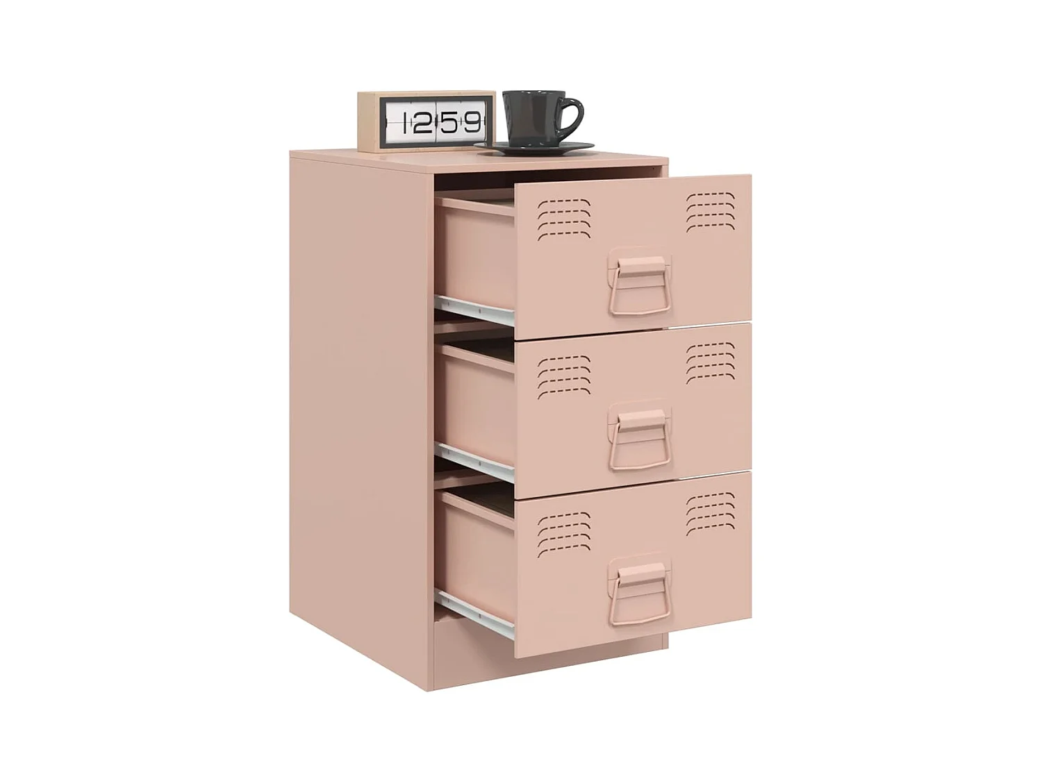 Lot de 2 Tables de chevet rose 34,5x39x62 cm acier FR45522
