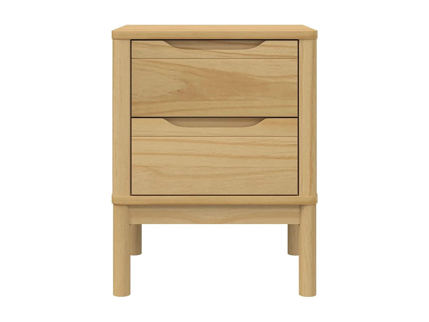 Mesita de noche FLORO madera de pino marrón cera 45x39x57 cm ES314456