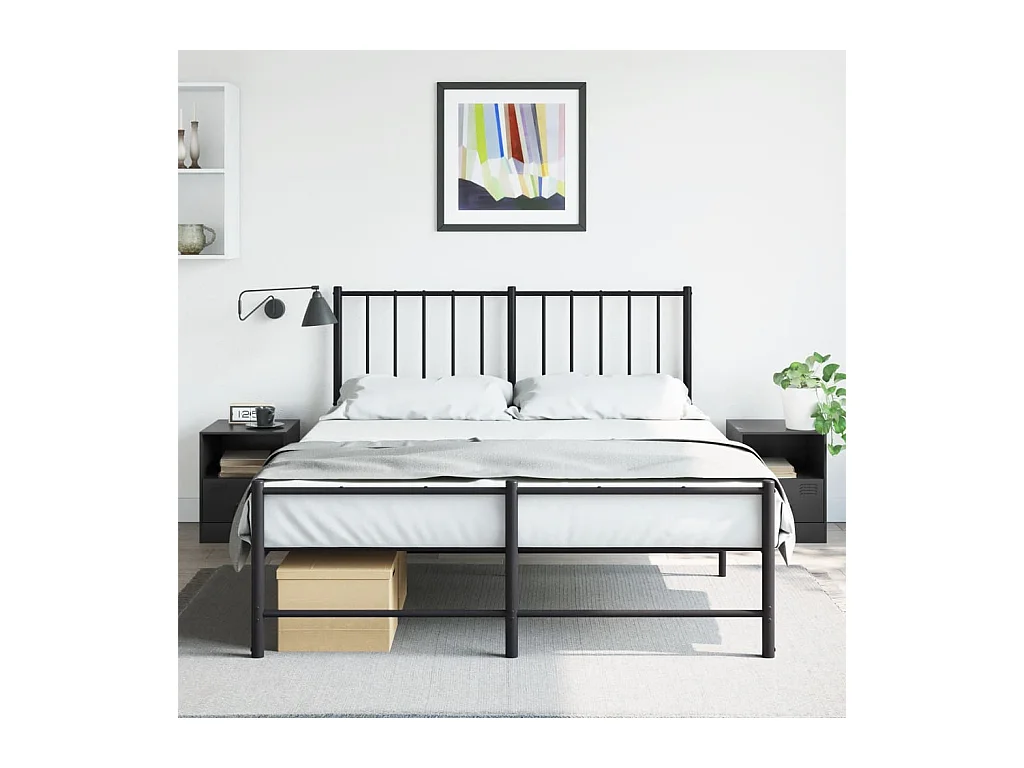 Lot de 2 Tables de chevet noir 34,5x39x44 cm acier FR22564